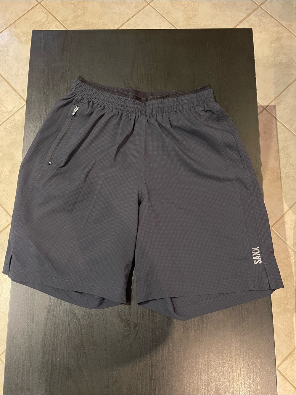 Saxx Men's Kinetic Train Liner Athletic Shorts with Zip Pocket